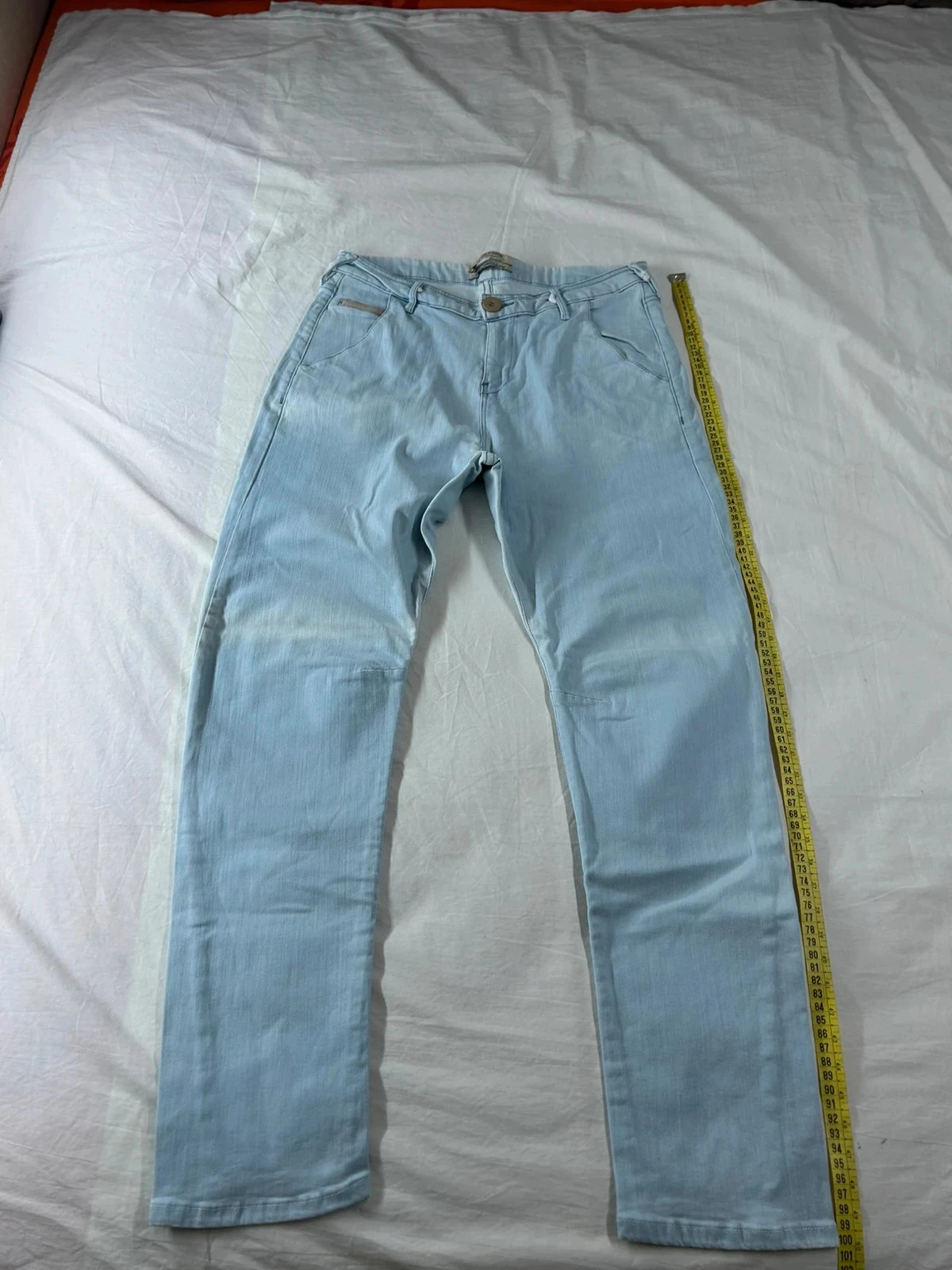 Jean skinny bleu clair turquoise maison scotch amsterdams blauw w30 l32